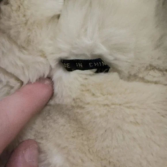 Vintage Tan Suede Shearling Coat Long Faux Fur Trim Toggle Jacket Tan Cream - Picture 10 of 10